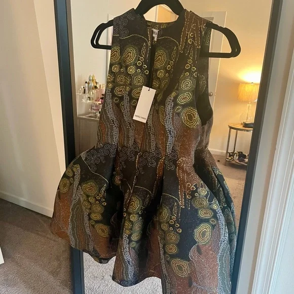 Andrea Iyamah VENTI HIGH NECK MINI JACQUARD DRESS - Picture 7 of 9